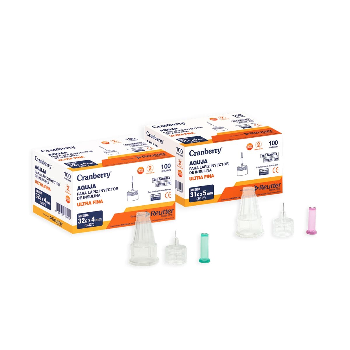 AGUJA PARA LÁPIZ INYECTOR DE INSULINA ULTRA FINA 32G X 4MM