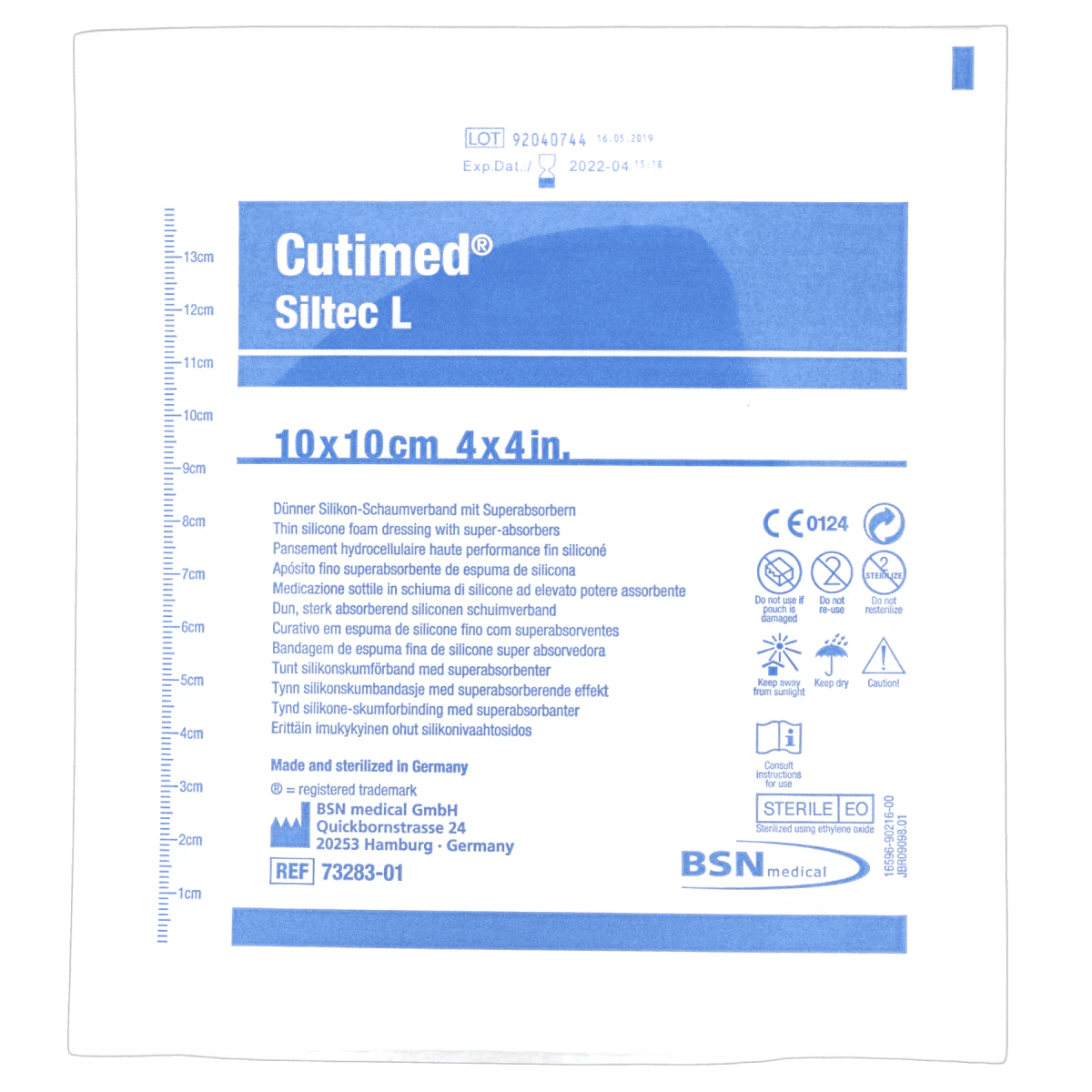 CUTIMED SILTEC L 10 X 10CM