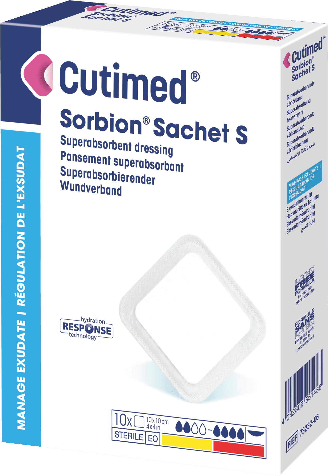 CUTIMED SORBION SACHET S STES 10X10CM