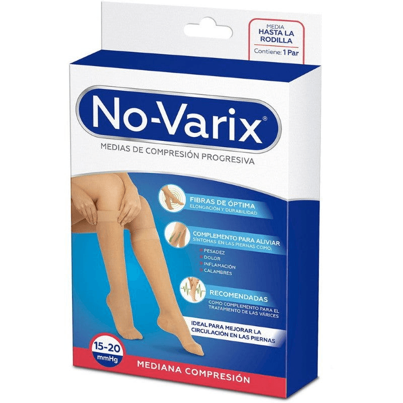 MEDIA NO-VARIX RODILLA 15-20 MMHG DAMA BEIGE MD
