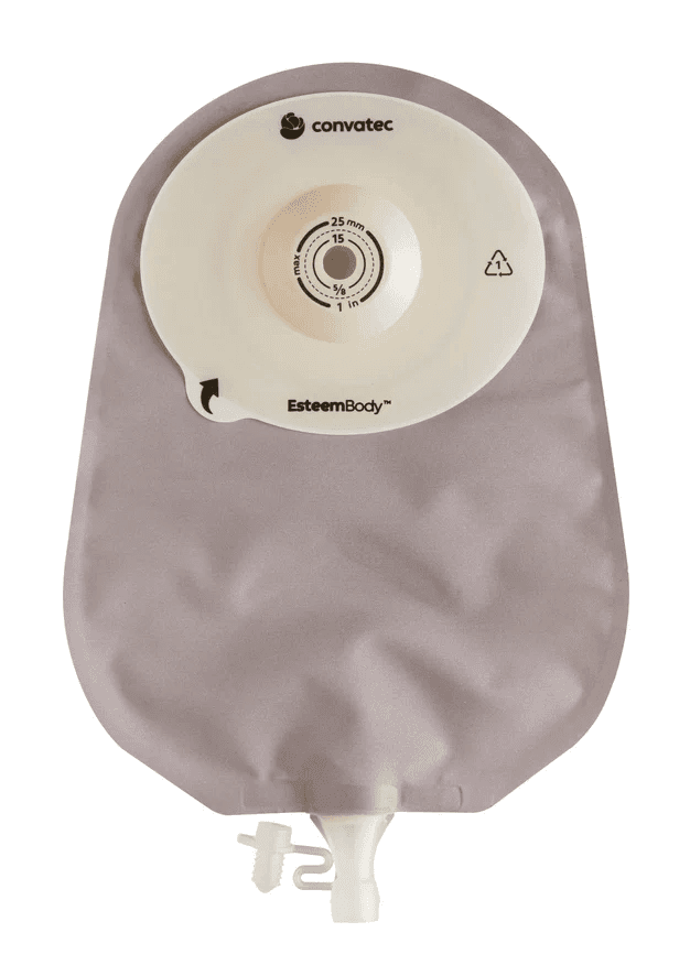 ESTEEM BODY URO V1 CVX 7MM PROF, R 10-45 MM, OPACA, VALVULA DE DRENAJE DE ORINA SOFT TAP