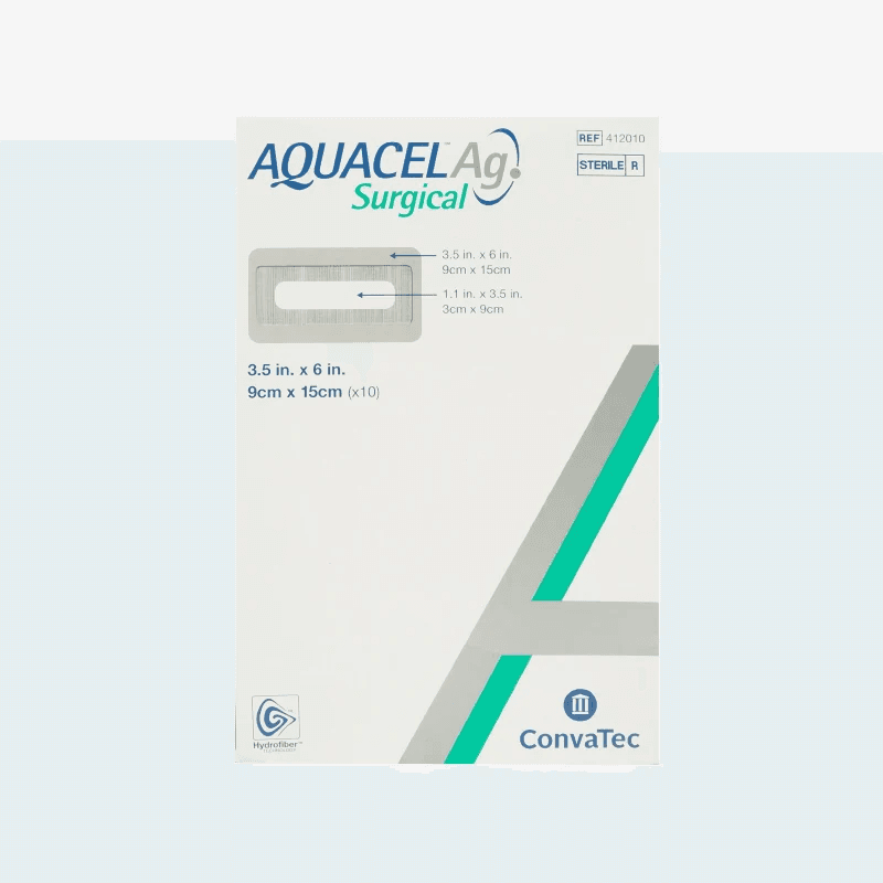 APÓSITO DE HIDROFIBRA POSTQUIRÚRGICO AQUACEL AG SURGICAL 9 X 15 CM