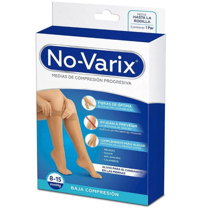 MEDIA NO-VARIX RODILLA 8-15 MMHG DAMA BEIGE MD